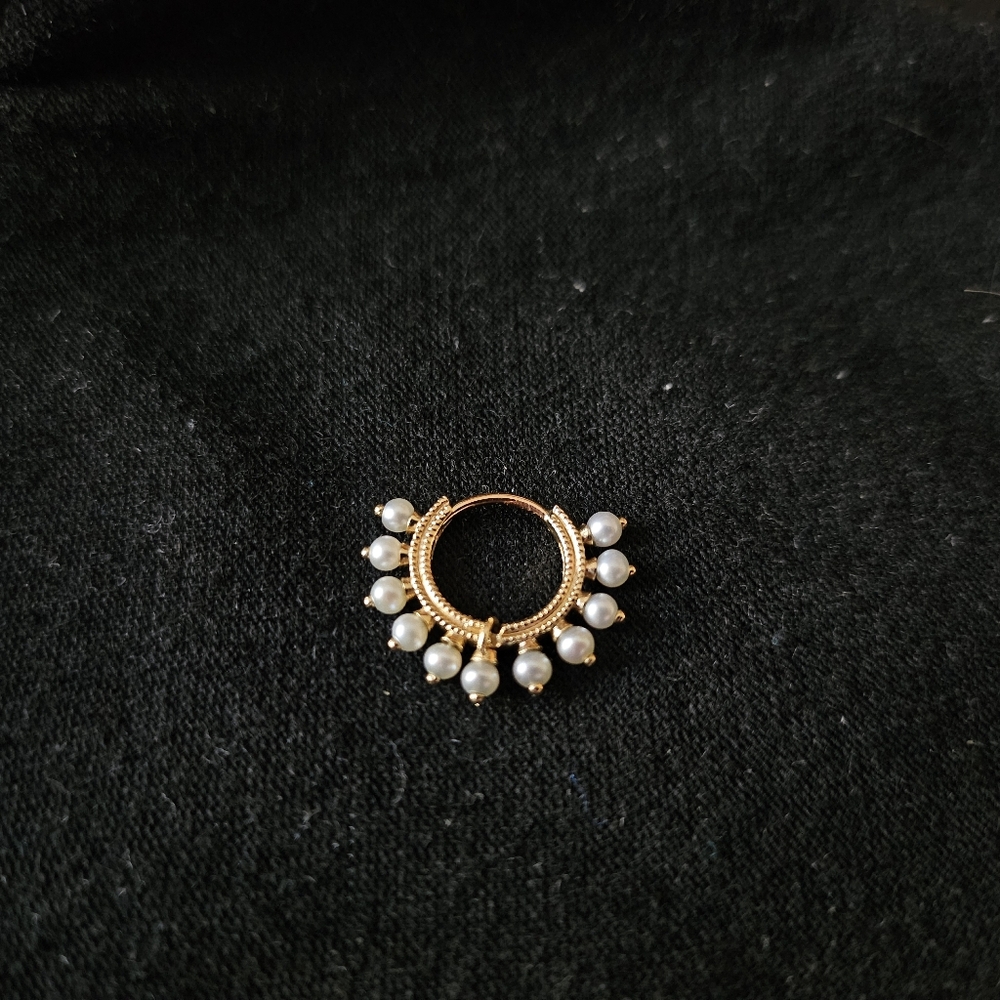 Maria Tash Pearl Coronet Hoop Earring 8mm